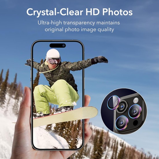 Folie Camera pentru iPhone 15 Pro / 15 Pro Max - ESR Armorite Camera Lens Protectors - Chromatic