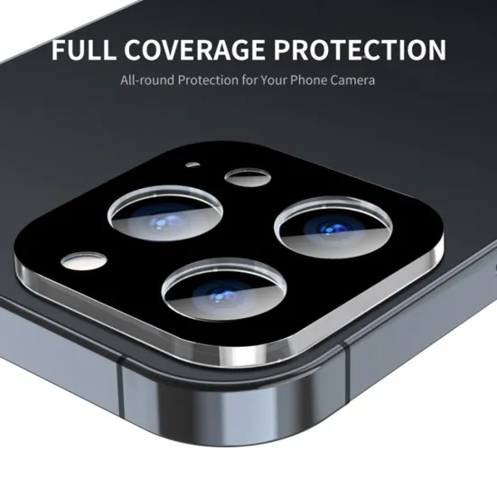 Folie Camera pentru iPhone 15 Pro / 15 Pro Max - Techsuit Full Camera Glass - Black Folie Camera pentru iPhone 15 Pro / 15 Pro Max - Techsuit Full Camera Glass - Black