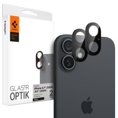 Folie Camera pentru iPhone 16 / iPhone 16 Plus (set 2) - Spigen Glas.tR Optik - Black Folie Camera pentru iPhone 16 / iPhone 16 Plus (set 2) - Spigen Glas.tR Optik - Black