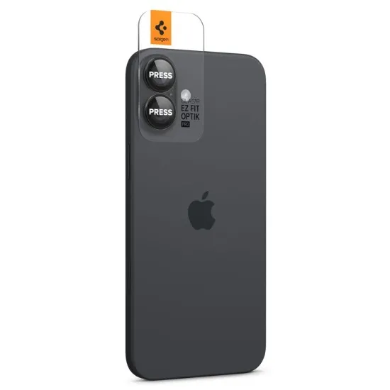 Folie Camera pentru iPhone 16 / iPhone 16 Plus (set 2) - Spigen Glas.tR Optik EZ Fit Pro - Black Folie Camera pentru iPhone 16 / iPhone 16 Plus (set 2) - Spigen Glas.tR Optik EZ Fit Pro - Black