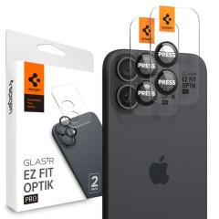 Folie Camera pentru iPhone 16 / iPhone 16 Plus (set 2) - Spigen Glas.tR Optik EZ Fit Pro - Black Folie Camera pentru iPhone 16 / iPhone 16 Plus (set 2) - Spigen Glas.tR Optik EZ Fit Pro - Black