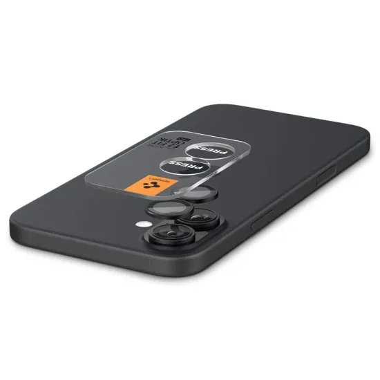 Folie Camera pentru iPhone 16 / iPhone 16 Plus (set 2) - Spigen Glas.tR Optik EZ Fit Pro - Black Folie Camera pentru iPhone 16 / iPhone 16 Plus (set 2) - Spigen Glas.tR Optik EZ Fit Pro - Black