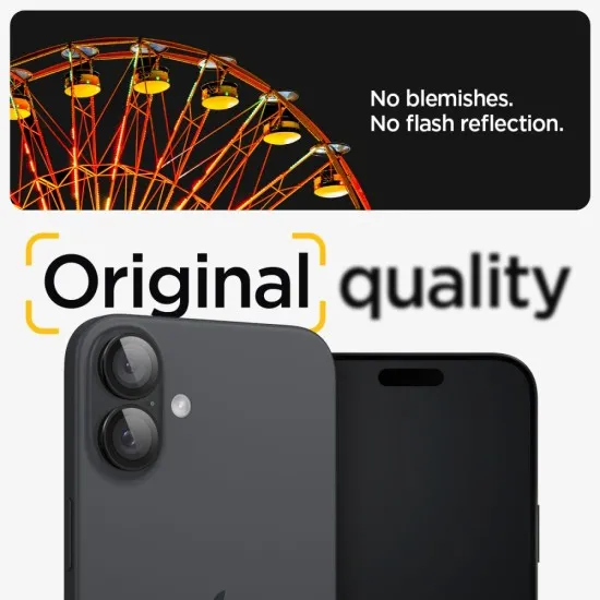 Folie Camera pentru iPhone 16 / iPhone 16 Plus (set 2) - Spigen Glas.tR Optik EZ Fit Pro - Black Folie Camera pentru iPhone 16 / iPhone 16 Plus (set 2) - Spigen Glas.tR Optik EZ Fit Pro - Black