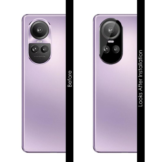 Folie Camera pentru Oppo Reno10 Pro - Techsuit Full Camera Glass - Black