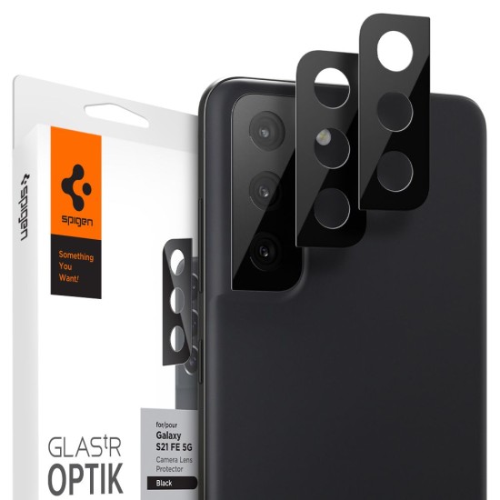 Folie Camera pentru Samsung Galaxy S21 FE 5G (set 2) - Spigen Optik.tR - Black