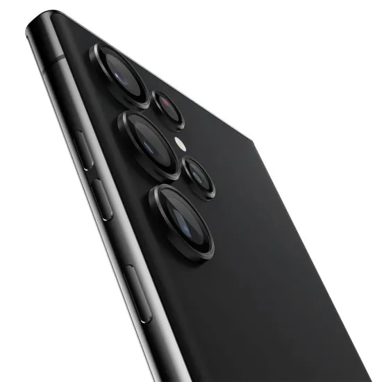 Folie Camera pentru Samsung Galaxy S23 Ultra (set 2) - Spigen Optik.tR EZ FIT - Black Folie Camera pentru Samsung Galaxy S23 Ultra (set 2) - Spigen Optik.tR EZ FIT - Black