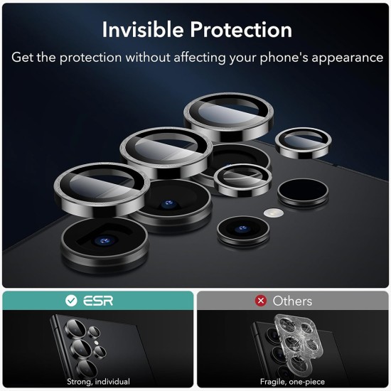 Folie Camera pentru Samsung Galaxy S24 Ultra (set 2) - ESR Lens Protector Tempered Glass - Black