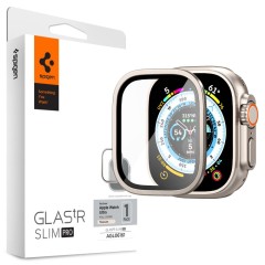 Folie pentru Apple Watch Ultra / Ultra 2 - Spigen Glas.tR Slim Pro - Titanium Folie pentru Apple Watch Ultra / Ultra 2 - Spigen Glas.tR Slim Pro - Titanium