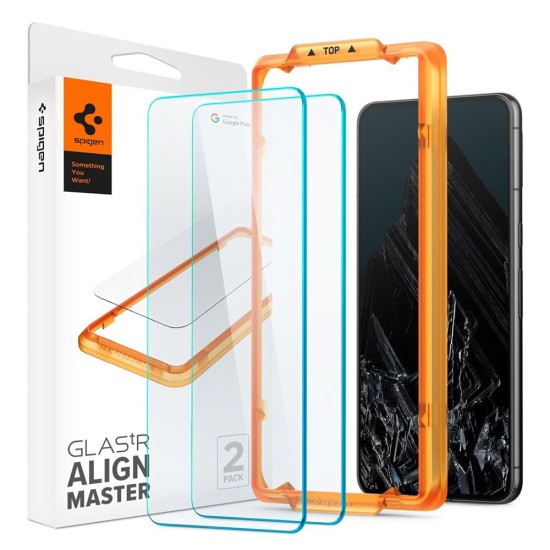 Folie pentru Google Pixel 8 Pro (set 2) - Spigen Glas.TR Align Master - Clear