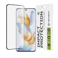 Folie pentru Honor 90 - Techsuit 111D Full Cover / Full Glue Glass / 3D Curved Screen - Black Folie pentru Honor 90 - Techsuit 111D Full Cover / Full Glue Glass / 3D Curved Screen - Black