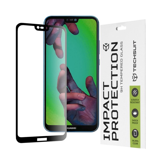 Folie pentru Huawei P20 Lite - Techsuit 111D Full Cover / Full Glue Glass  - Black