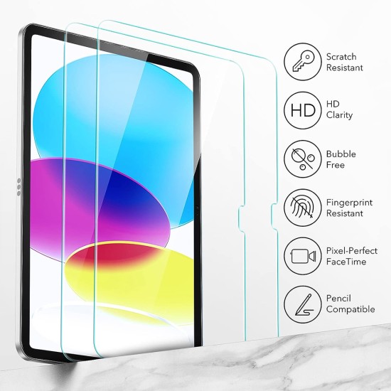 Folie pentru iPad 10 (2022) 10.9 (set 2) - ESR Tempered Glass 9H - Clear