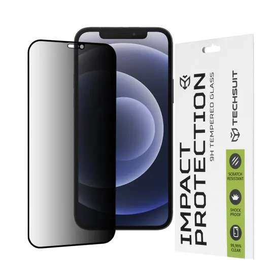 Folie pentru iPhone 12 / iPhone 12 Pro - Techsuit 111D Privacy Full Glue - Black Folie pentru iPhone 12 / iPhone 12 Pro - Techsuit 111D Privacy Full Glue - Black