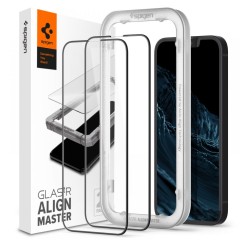 Folie pentru iPhone 13 / 13 Pro / iPhone 14 (set 2) - Spigen Glas.tR Align Master - Black Folie pentru iPhone 13 / 13 Pro / iPhone 14 (set 2) - Spigen Glas.tR Align Master - Black