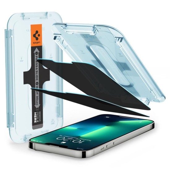 Folie pentru iPhone 13 / 13 Pro / iPhone 14 (set 2) - Spigen Glas.tR EZ FIT Privacy - Clear