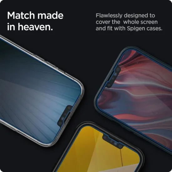 Folie pentru iPhone 13/ iPhone 13 Pro / iPhone 14 / iPhone 16e - Spigen Glas.tR Slim - Privacy Folie pentru iPhone 13/ iPhone 13 Pro / iPhone 14 / iPhone 16e - Spigen Glas.tR Slim - Privacy