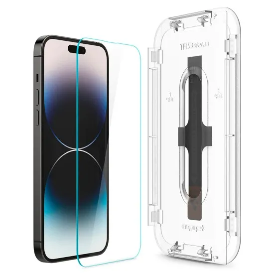 Folie pentru iPhone 14 Pro Max (set 2) - Spigen Glas.tR EZ FIT - Clear Folie pentru iPhone 14 Pro Max (set 2) - Spigen Glas.tR EZ FIT - Clear