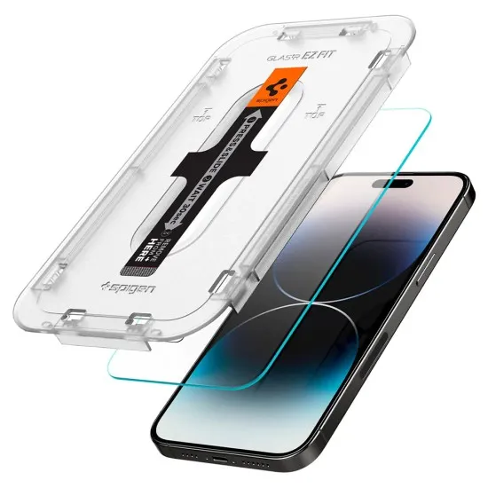 Folie pentru iPhone 14 Pro Max (set 2) - Spigen Glas.tR EZ FIT - Clear Folie pentru iPhone 14 Pro Max (set 2) - Spigen Glas.tR EZ FIT - Clear