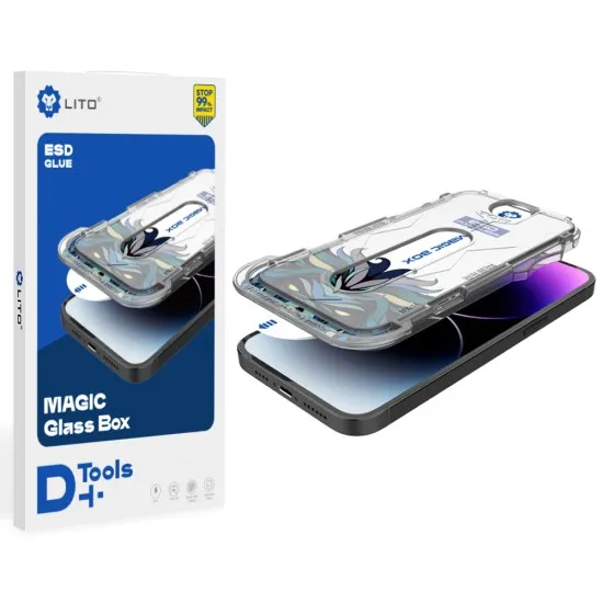 Folie pentru iPhone 15 - Lito Magic Glass Box D+ Tools - Clear Folie pentru iPhone 15 - Lito Magic Glass Box D+ Tools - Clear