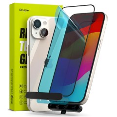 Folie pentru iPhone 15 Plus - Ringke Cover Display Tempered Glass - Black Folie pentru iPhone 15 Plus - Ringke Cover Display Tempered Glass - Black