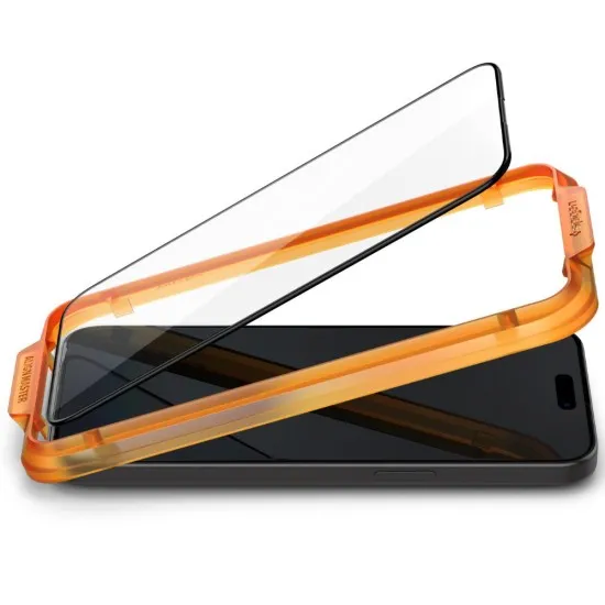 Folie pentru iPhone 15 Pro Max (set 2) - Spigen Glas.TR Align Master - Black Folie pentru iPhone 15 Pro Max (set 2) - Spigen Glas.TR Align Master - Black