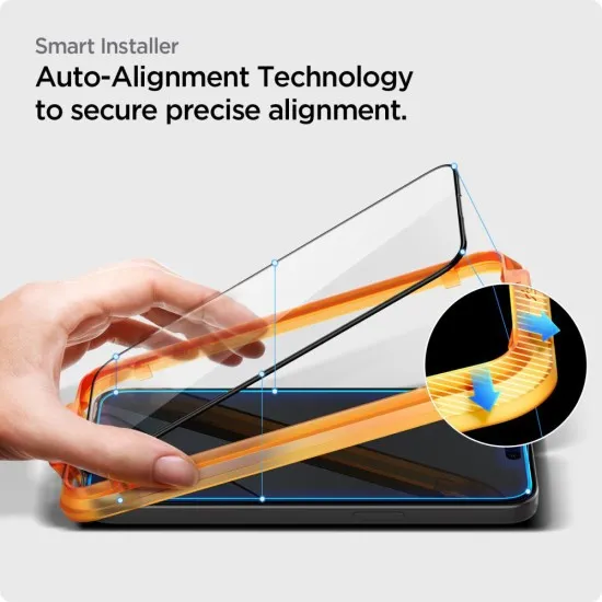 Folie pentru iPhone 15 Pro Max (set 2) - Spigen Glas.TR Align Master - Black Folie pentru iPhone 15 Pro Max (set 2) - Spigen Glas.TR Align Master - Black