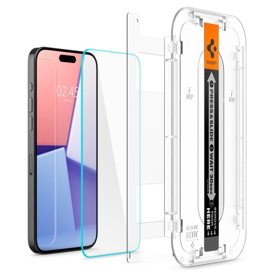 Folie pentru iPhone 15 Pro Max (set 2) - Spigen Glas.tR EZ FIT - Clear