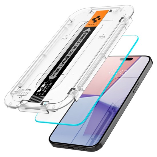 Folie pentru iPhone 15 Pro Max (set 2) - Spigen Glas.tR EZ FIT - Clear