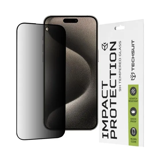 Folie pentru iPhone 15 Pro Max - Techsuit 111D Privacy Full Glue - Black Folie pentru iPhone 15 Pro Max - Techsuit 111D Privacy Full Glue - Black