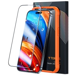 Folie pentru iPhone 15 Pro Max - Torras GlassGo Tempered Screen Protector - Black Folie pentru iPhone 15 Pro Max - Torras GlassGo Tempered Screen Protector - Black