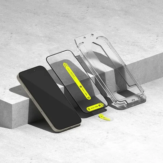 Folie pentru iPhone 15 Pro (set 2) - Ringke Easy Slide Tempered Glass - Clear Folie pentru iPhone 15 Pro (set 2) - Ringke Easy Slide Tempered Glass - Clear