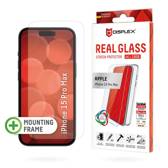 Folie pentru iPhone 16 - Displex Real Glass + Case - Clear