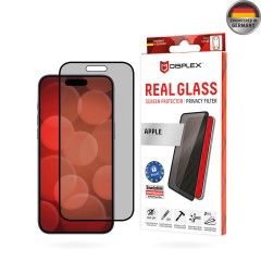 Folie pentru iPhone 16 - Displex Real Glass Privacy Full Cover - Black Folie pentru iPhone 16 - Displex Real Glass Privacy Full Cover - Black