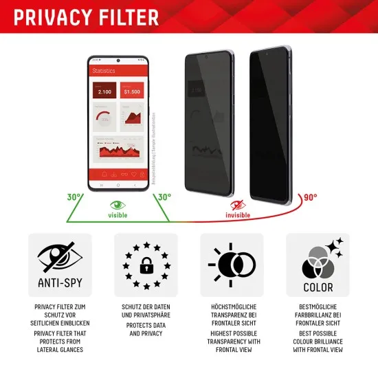 Folie pentru iPhone 16 Plus - Displex Real Glass Privacy Full Cover - Black Folie pentru iPhone 16 Plus - Displex Real Glass Privacy Full Cover - Black