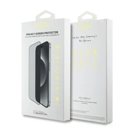 Folie pentru iPhone 16 Pro Max - Guess Privacy 2.5D Outline (GUTGP16XBOKGCIP) - Black Folie pentru iPhone 16 Pro Max - Guess Privacy 2.5D Outline (GUTGP16XBOKGCIP) - Black