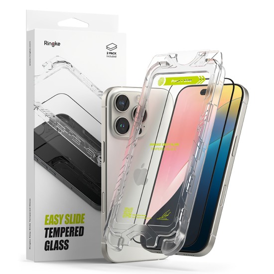 Folie pentru iPhone 16 Pro Max (set 2) - Ringke Easy Slide Tempered Glass - Clear