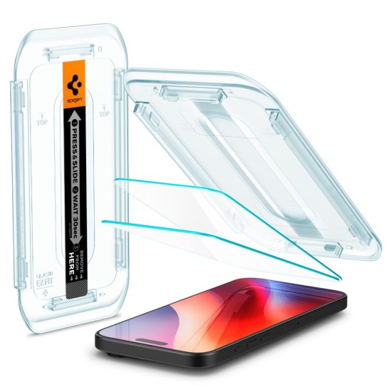 Folie pentru iPhone 16 Pro Max (set 2) - Spigen Glas.tR EZ FIT - Clear