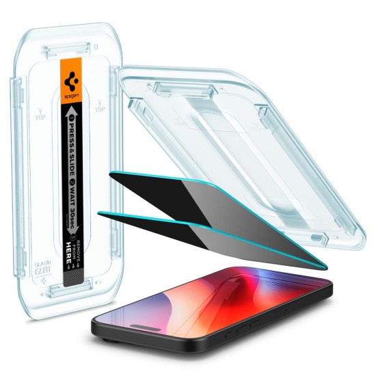 Folie pentru iPhone 16 Pro Max (set 2) - Spigen Glas.tR EZ FIT - Privacy