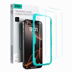 Folie pentru iPhone 16 Pro (set 2) - ESR Tempered Glass - Clear Folie pentru iPhone 16 Pro (set 2) - ESR Tempered Glass - Clear