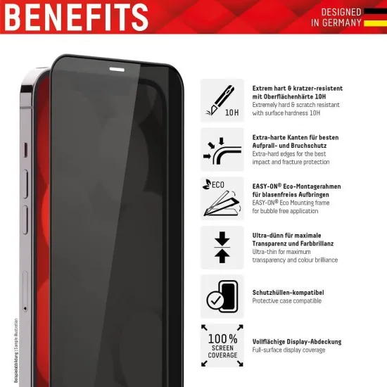 Folie pentru iPhone 6 / 6S / 7 / 8 / SE 2, SE 2020 / SE 3, SE 2022 - Displex Real Glass Privacy Full Cover - Black Folie pentru iPhone 6 / 6S / 7 / 8 / SE 2, SE 2020 / SE 3, SE 2022 - Displex Real Glass Privacy Full Cover - Black