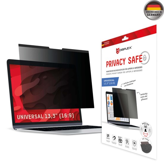 Folie pentru Laptop Universala 13.3, 16:9 - Displex Laptop Privacy Safe - Black