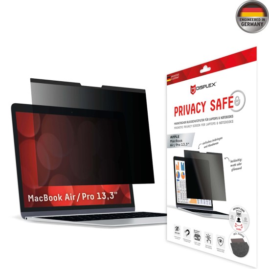 Folie pentru MacBook Air 13 2020 / Pro 13 (2016 / 2020) - Displex Laptop Privacy Safe - Black