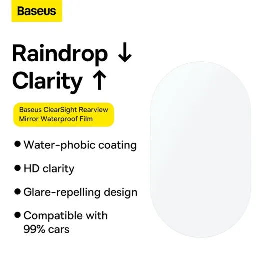 Folie pentru Oglinda Auto, 96 x 136mm (set 2) - Baseus ClearSight (C11853200201-00) - Clear Folie pentru Oglinda Auto, 96 x 136mm (set 2) - Baseus ClearSight (C11853200201-00) - Clear