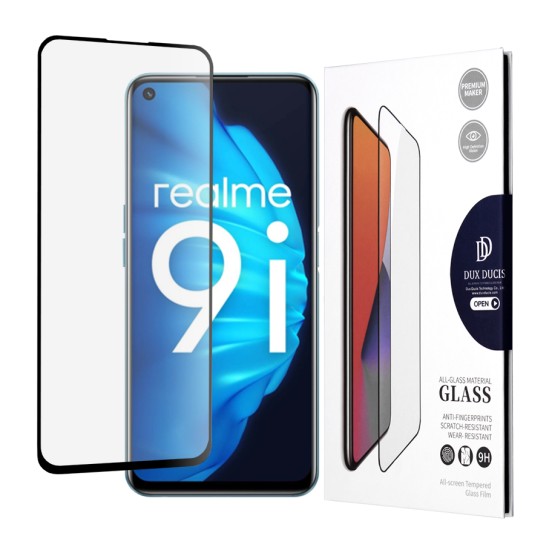 Folie pentru Realme 9i / 9 5G / 9 Pro / 8i / Narzo 50 / Oppo A76 / A96 / OnePlus Nord CE 2 Lite 5G - Dux Ducis Tempered Glass - Black