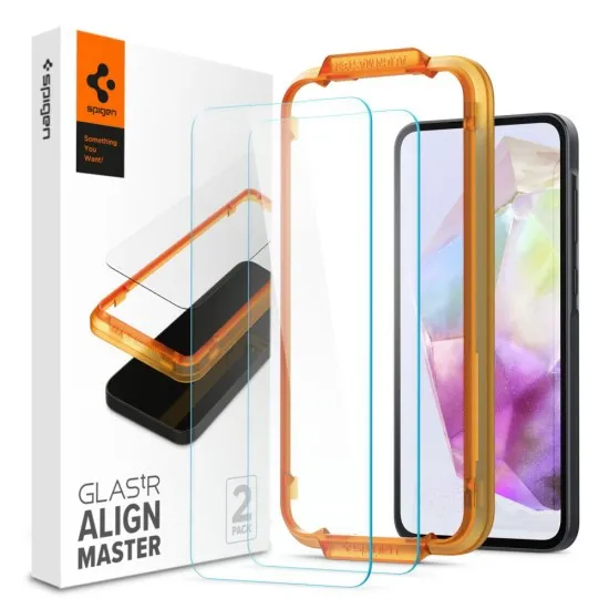 Folie pentru Samsung Galaxy A35 5G / M35 (set 2) - Spigen Glas.TR Align Master - Clear Folie pentru Samsung Galaxy A35 5G / M35 (set 2) - Spigen Glas.TR Align Master - Clear