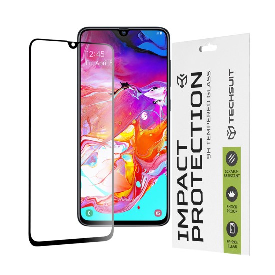 Folie pentru Samsung Galaxy A70 / A70s / A90 5G - Techsuit 111D Full Cover / Full Glue Glass - Black