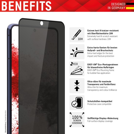 Folie pentru Samsung Galaxy S21 Ultra 5G - Displex Real Glass Privacy Full Cover 3D - Black