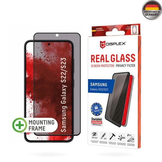 Folie pentru Samsung Galaxy S22 5G / S23 - Displex Real Glass Privacy Full Cover - Black