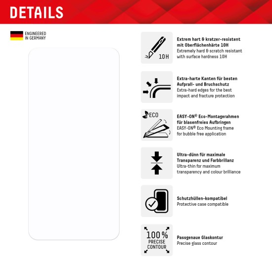 Folie pentru Samsung Galaxy S22 Plus 5G / S23 Plus - Displex Real Glass 2D - Clear