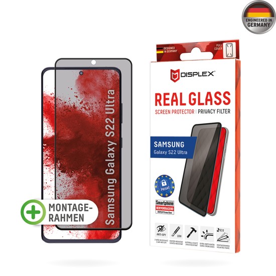 Folie pentru Samsung Galaxy S22 Ultra 5G - Displex Real Glass Privacy Full Cover - Black